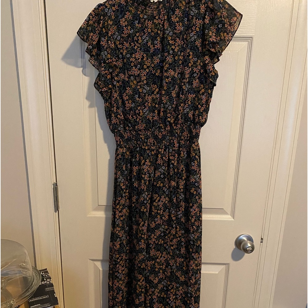 MSK Petite Smocking-Trimmed Flutter-Sleeve Jumpsuit